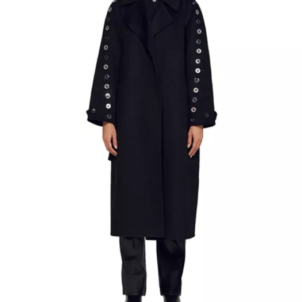 Sandro Daphny Double Breasted Trench Coat